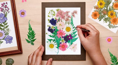 16 Pcs Dried Pressed Flowers, Real Natural Dry Flowers Leaves Set for Resin Mold, Scrapbooking DIY Art Crafts (Purple Dream)