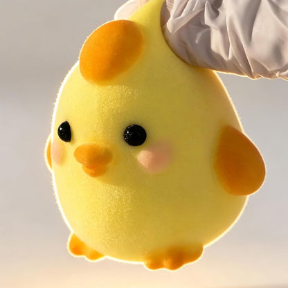 Handmade Taba Squishy Chick Toy, Cute Squishy Stress Relief Fidget Toy | Soft Non-toxic Silicone Butter Cheese Dumpling Squishy, Fuzzy Animal Sensory Toys for Kids Adults, Yellow Chick
