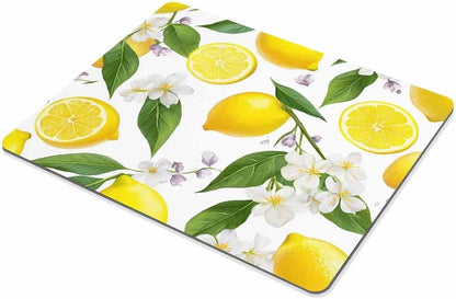 Lemon Mouse Pad Custom,Lemon Fruits with Flowers and Leaves Pattern Mousepad Non-Slip Rubber Gaming Mouse Pad Rectangle Mouse Pads for Computers Laptop