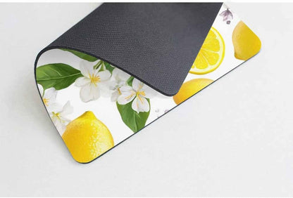 Lemon Mouse Pad Custom,Lemon Fruits with Flowers and Leaves Pattern Mousepad Non-Slip Rubber Gaming Mouse Pad Rectangle Mouse Pads for Computers Laptop