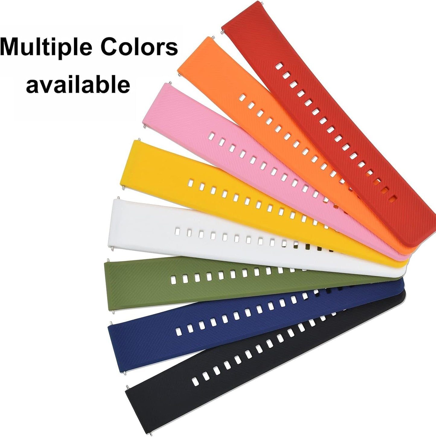Watch Strap 18mm 19mm 20mm 21mm 22mm, Quick Release Silicone Watch Bands for Men Women