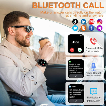 Smart Watch for Men Women (Answer/Make Call), 2026 New 1.91" HD SmartWatch, Fitness Watch with 120+ Sport Modes, IP68 Waterproof, Pedometer, Heart Rate/Sleep Monitor, Activity Tracker for Android iOS