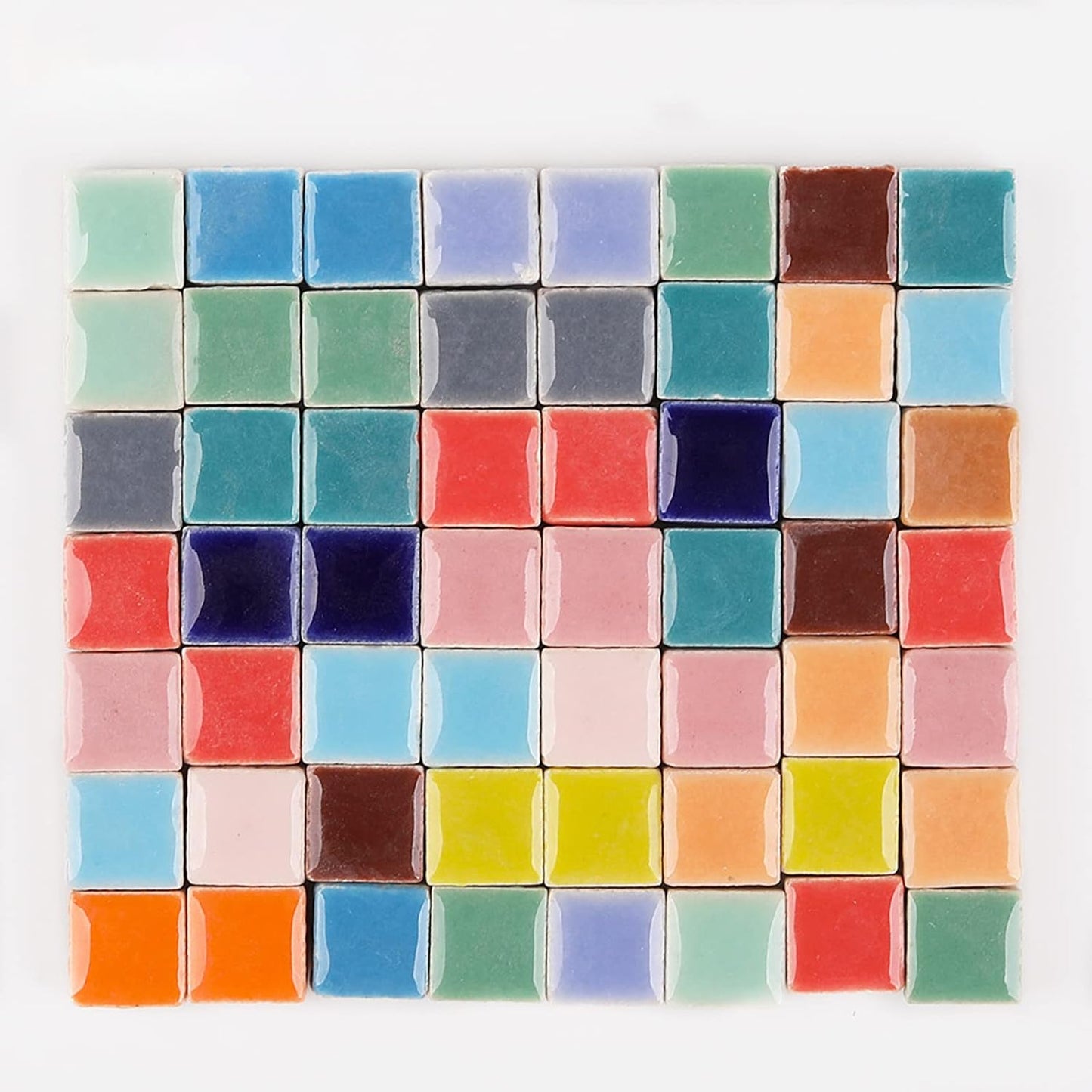200 Pieces / 200 g Mosaic Tiles, Square Shapes 0.4x0.4 inch Square Ceramic Mosaic Mosaic Glass Pieces for DIY Art Crafts and Home Decorations - Yellow