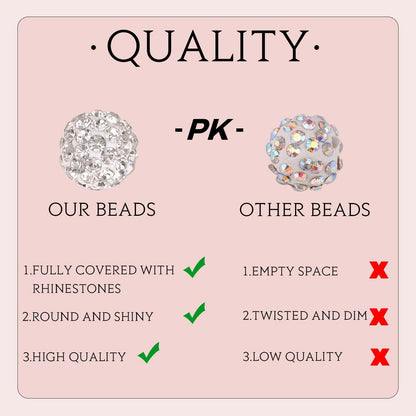 100 pcs 10mm Rhinestone Beads for Jewelry Making, Yellow Shiny Round Shamballa Disco Beads Bulk, Sparkle Crystal Clay Christmas for Bracelet Baseball Necklace Earring Crafting and DIY