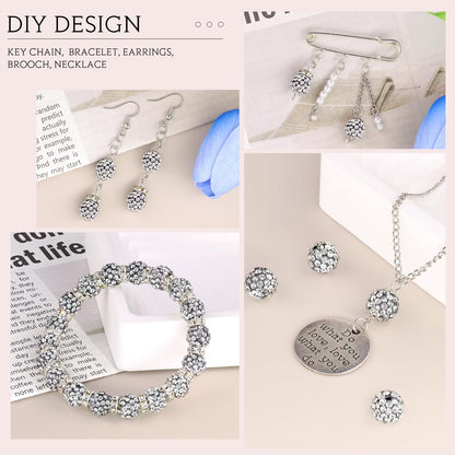 100 pcs 10mm Rhinestone Beads for Jewelry Making, Yellow Shiny Round Shamballa Disco Beads Bulk, Sparkle Crystal Clay Christmas for Bracelet Baseball Necklace Earring Crafting and DIY
