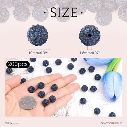 100 pcs 10mm Rhinestone Beads for Jewelry Making, Yellow Shiny Round Shamballa Disco Beads Bulk, Sparkle Crystal Clay Christmas for Bracelet Baseball Necklace Earring Crafting and DIY