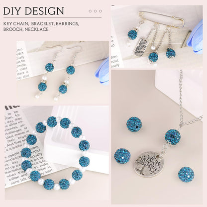 100 pcs 10mm Rhinestone Beads for Jewelry Making, Yellow Shiny Round Shamballa Disco Beads Bulk, Sparkle Crystal Clay Christmas for Bracelet Baseball Necklace Earring Crafting and DIY