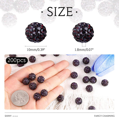100 pcs 10mm Rhinestone Beads for Jewelry Making, Yellow Shiny Round Shamballa Disco Beads Bulk, Sparkle Crystal Clay Christmas for Bracelet Baseball Necklace Earring Crafting and DIY