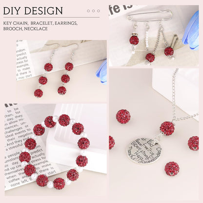 100 pcs 10mm Rhinestone Beads for Jewelry Making, Yellow Shiny Round Shamballa Disco Beads Bulk, Sparkle Crystal Clay Christmas for Bracelet Baseball Necklace Earring Crafting and DIY