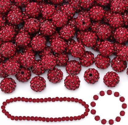 100 pcs 10mm Rhinestone Beads for Jewelry Making, Yellow Shiny Round Shamballa Disco Beads Bulk, Sparkle Crystal Clay Christmas for Bracelet Baseball Necklace Earring Crafting and DIY