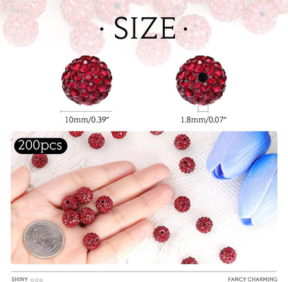 100 pcs 10mm Rhinestone Beads for Jewelry Making, Yellow Shiny Round Shamballa Disco Beads Bulk, Sparkle Crystal Clay Christmas for Bracelet Baseball Necklace Earring Crafting and DIY