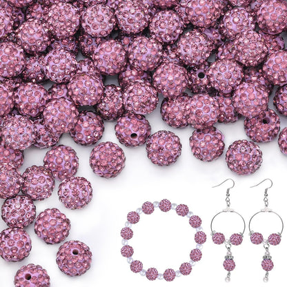 100 pcs 10mm Rhinestone Beads for Jewelry Making, Yellow Shiny Round Shamballa Disco Beads Bulk, Sparkle Crystal Clay Christmas for Bracelet Baseball Necklace Earring Crafting and DIY