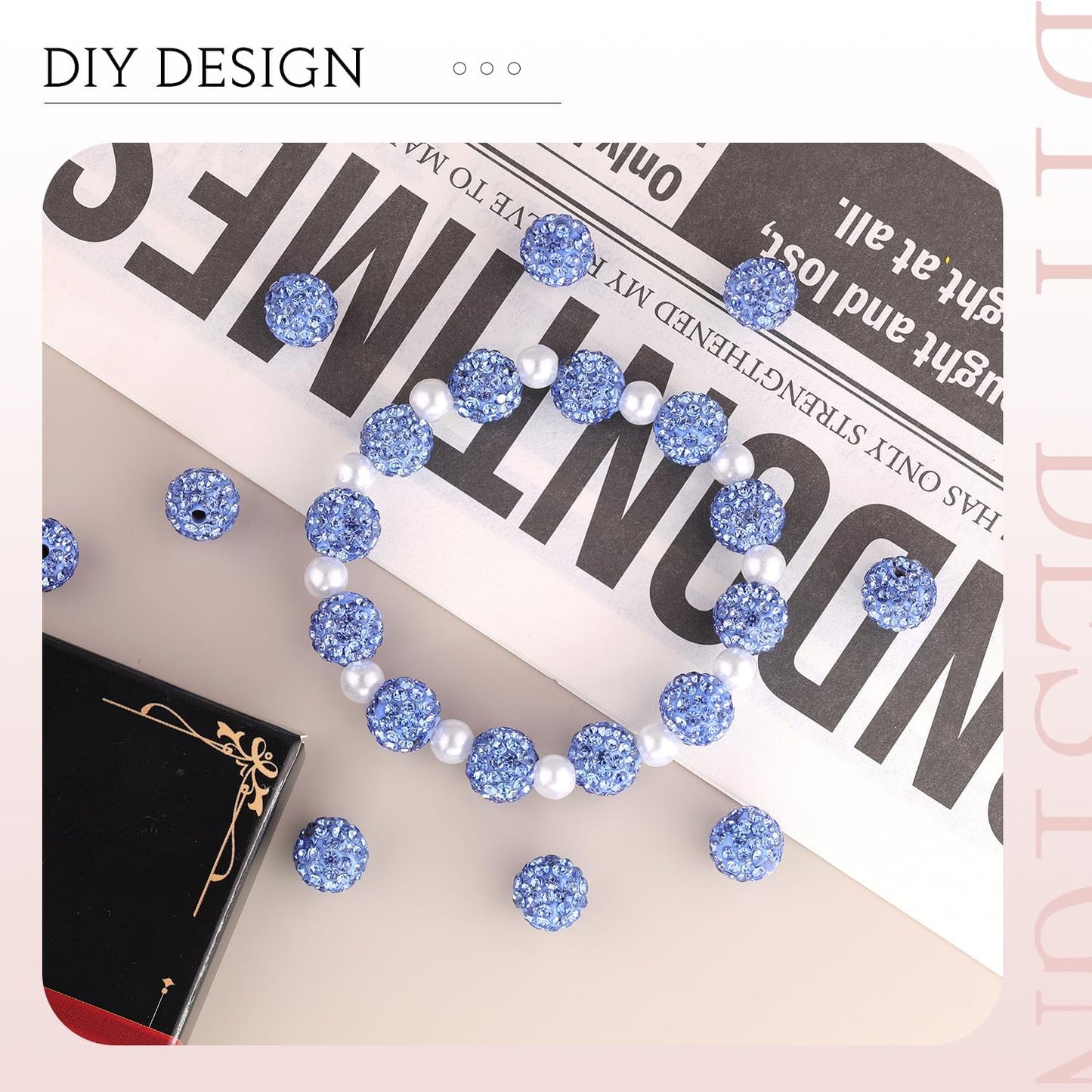 100 pcs 10mm Rhinestone Beads for Jewelry Making, Yellow Shiny Round Shamballa Disco Beads Bulk, Sparkle Crystal Clay Christmas for Bracelet Baseball Necklace Earring Crafting and DIY