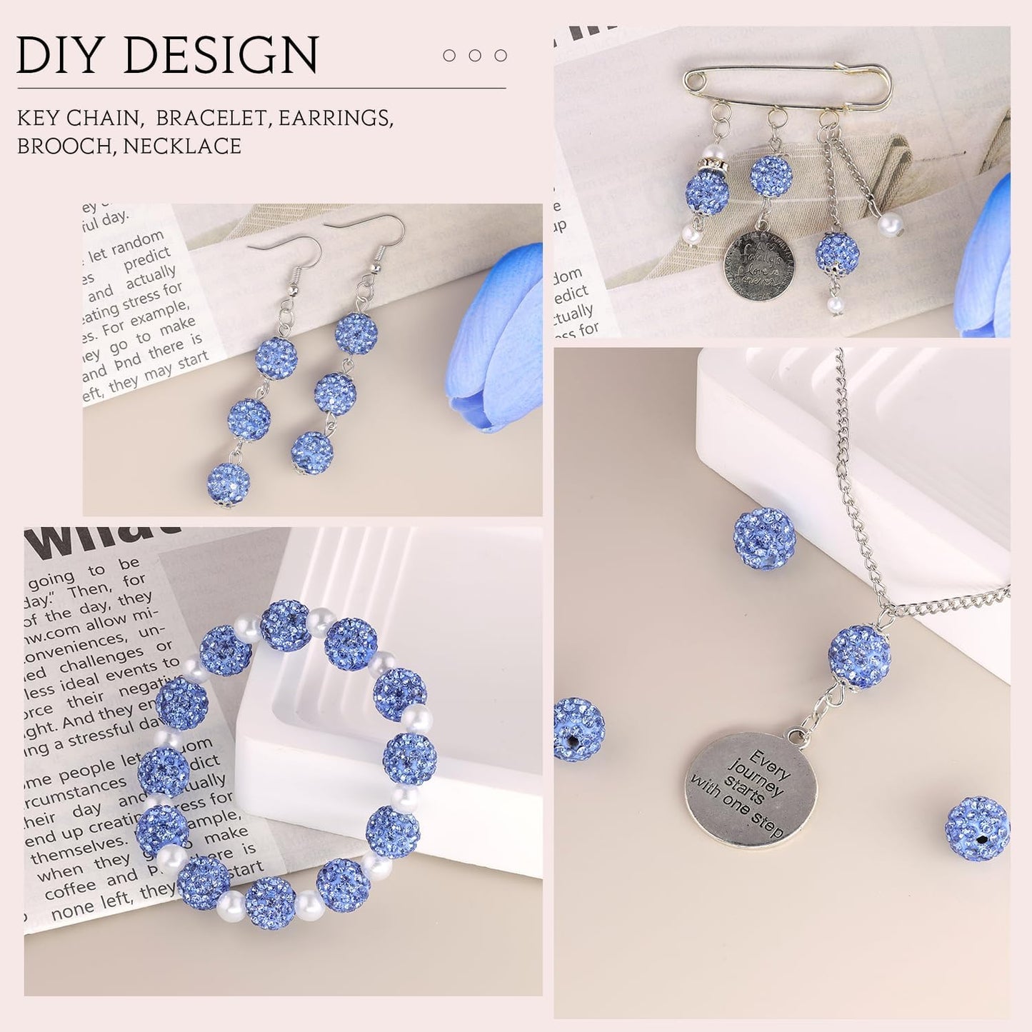 100 pcs 10mm Rhinestone Beads for Jewelry Making, Yellow Shiny Round Shamballa Disco Beads Bulk, Sparkle Crystal Clay Christmas for Bracelet Baseball Necklace Earring Crafting and DIY