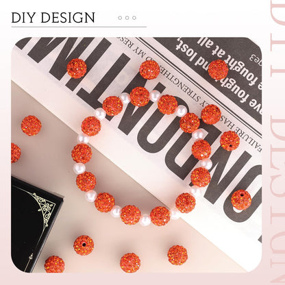 100 pcs 10mm Rhinestone Beads for Jewelry Making, Yellow Shiny Round Shamballa Disco Beads Bulk, Sparkle Crystal Clay Christmas for Bracelet Baseball Necklace Earring Crafting and DIY