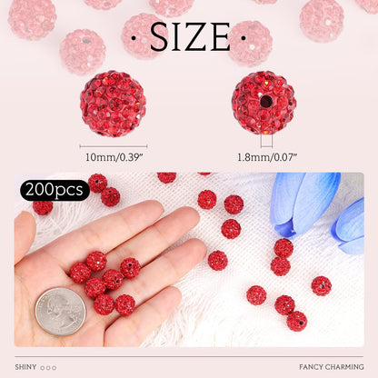 100 pcs 10mm Rhinestone Beads for Jewelry Making, Yellow Shiny Round Shamballa Disco Beads Bulk, Sparkle Crystal Clay Christmas for Bracelet Baseball Necklace Earring Crafting and DIY