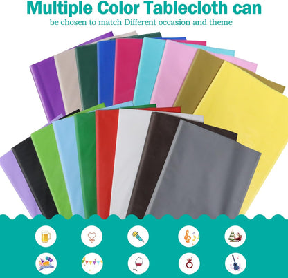 Yellow 6 Pack Plastic Table Cloth 54" x 108", Disposable Tablecloths Rectangle Table Cover, Plastic Tablecloths for Parties