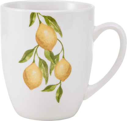 Lemons 16-Piece Dinnerware Set, Service For 4, White