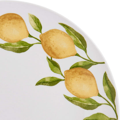 Lemons 16-Piece Dinnerware Set, Service For 4, White
