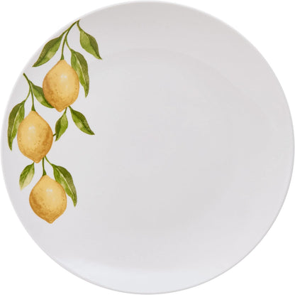 Lemons 16-Piece Dinnerware Set, Service For 4, White