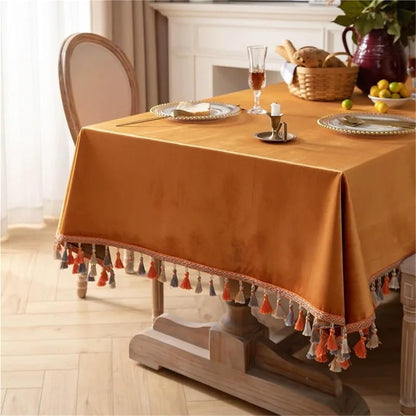 Velvet Tablecloth Velvet Tablecloth Retro Light Luxury Solid Color Modern Simple Table Coverc(Yellow,85 * 85cm)