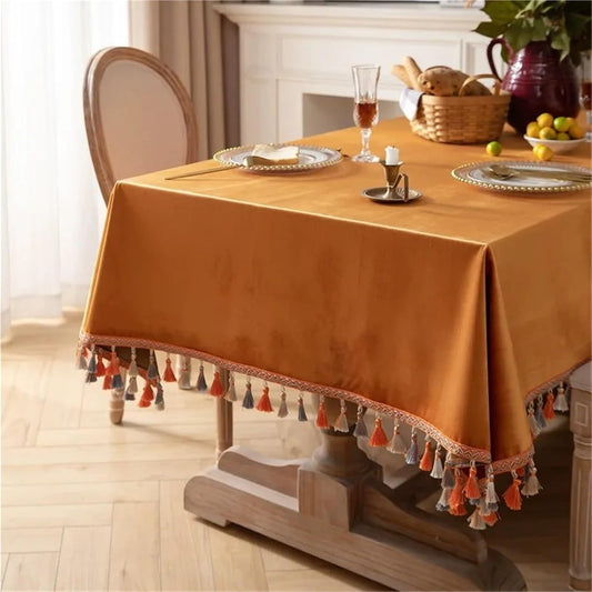 Velvet Tablecloth Velvet Tablecloth Retro Light Luxury Solid Color Modern Simple Table Coverc(Yellow,85 * 85cm)