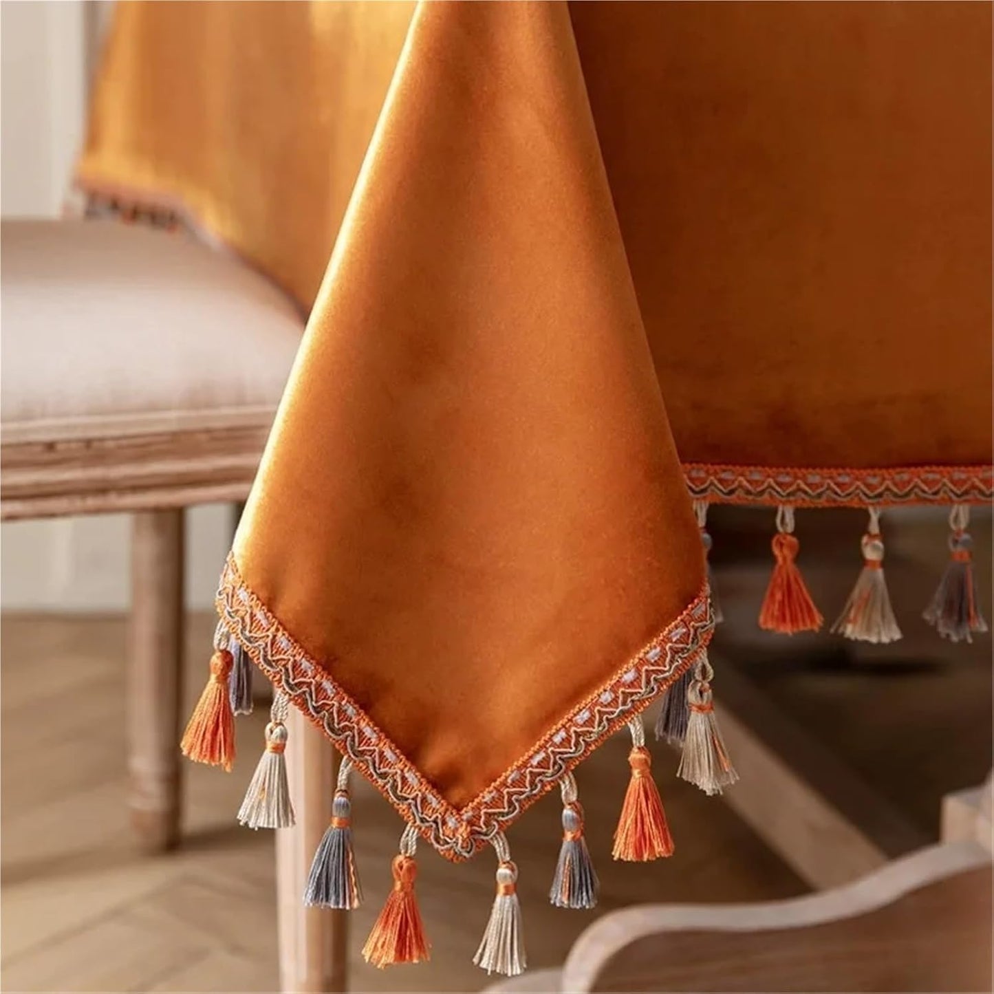 Velvet Tablecloth Velvet Tablecloth Retro Light Luxury Solid Color Modern Simple Table Coverc(Yellow,85 * 85cm)