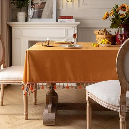 Velvet Tablecloth Velvet Tablecloth Retro Light Luxury Solid Color Modern Simple Table Coverc(Yellow,85 * 85cm)