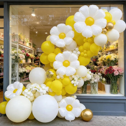 60pcs Yellow and White Balloons Kit, 12 Inch White Yellow Balloons | Latex Party Balloons for Sunflower & Bee Theme, Gender Reveal, Baby Shower, Spring Wedding, Easter & Graduation Decor