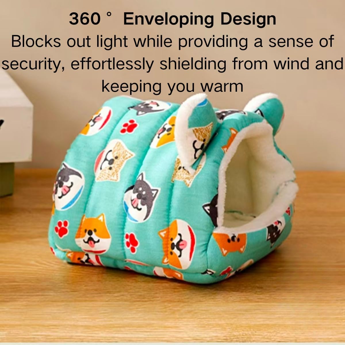 Hamster Hideout, Cute and Cozy Hamster Bed Warm Small Animal Beds with 2 Hooks for Sugar Glider Guinea Pig Fancy Rat Chinchilla Hedgehog Squirrel (Yellow,Small)
