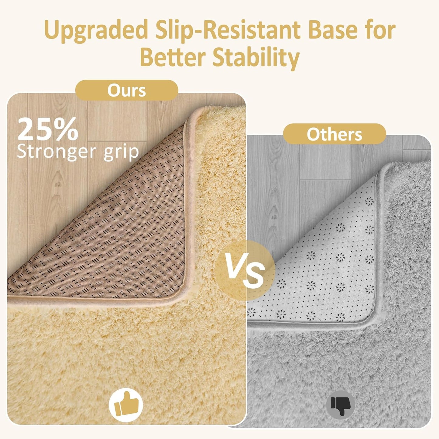 Soft Runner Rugs for Bedroom Shag Runner 2x6 Ft Hallway Runner Plush Shaggy Carpet Non Slip for Bedside Sofa Living Room Dorm, Light Yellow