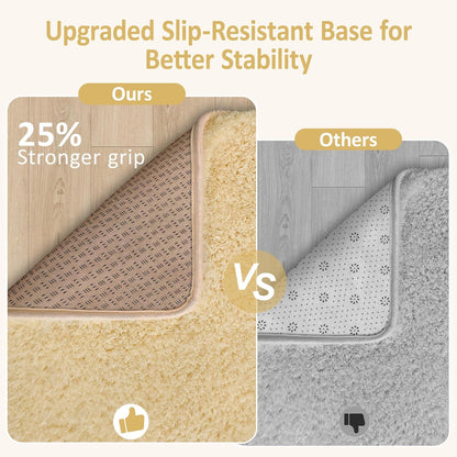 Soft Runner Rugs for Bedroom Shag Runner 2x6 Ft Hallway Runner Plush Shaggy Carpet Non Slip for Bedside Sofa Living Room Dorm, Light Yellow