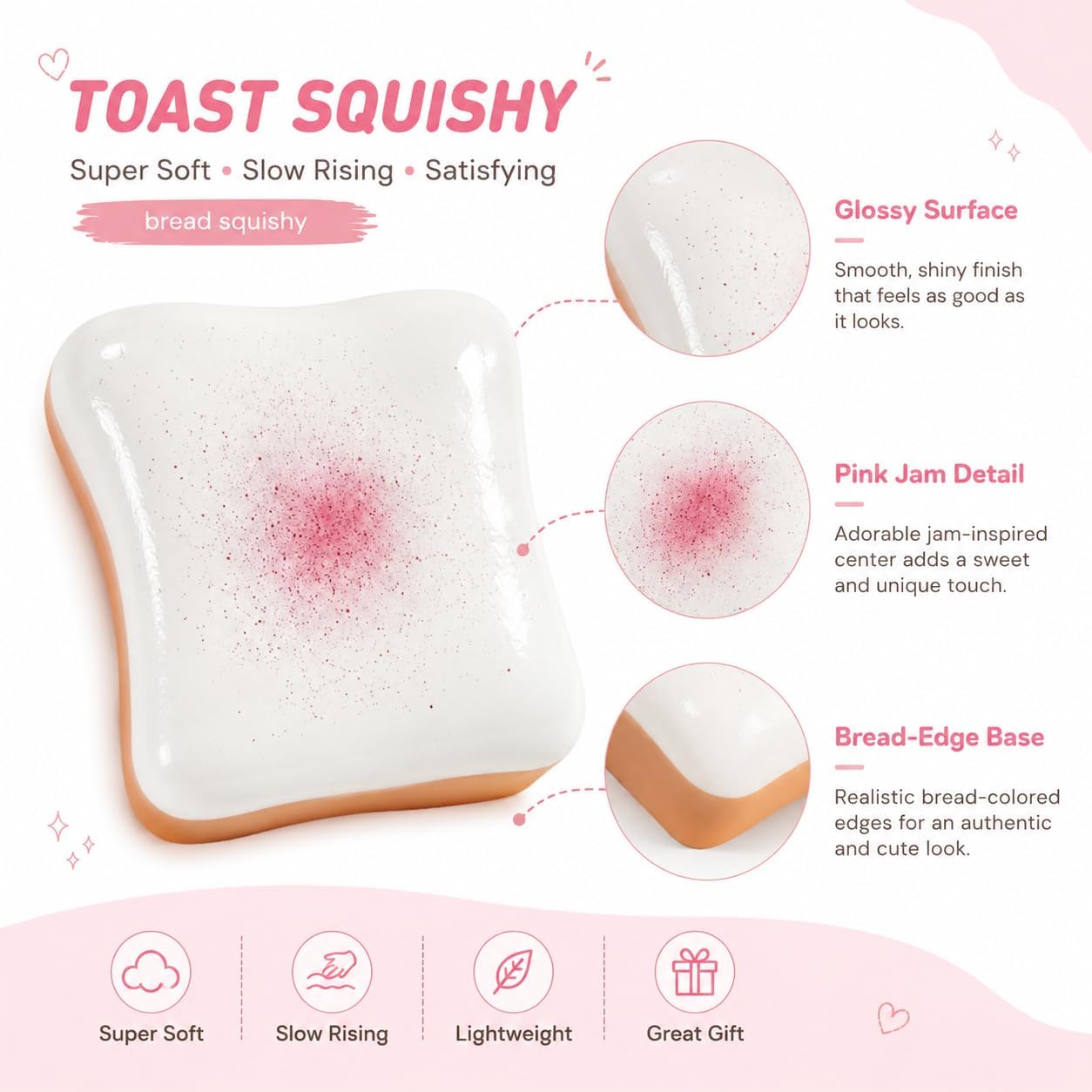 Bread Butter Squishy,Slow Rising Squishy,Toast Squishy,Fidget Toy | Party Favor Gift squeeze toy,for Adults,Suitable for Office Workers to Release Stress and Negative Emotions.