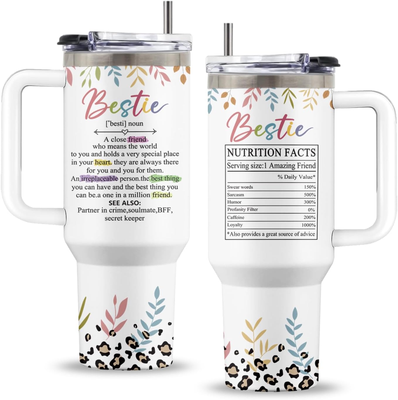 Lemon 40oz Tumbler, with Handle Straw, Insulated Sport Coffee Cup | 40oz Stainless Steel Tumbler, Travel Water Bottle, Thanksgiving Christmas Birthday Gift for Lemon Lover