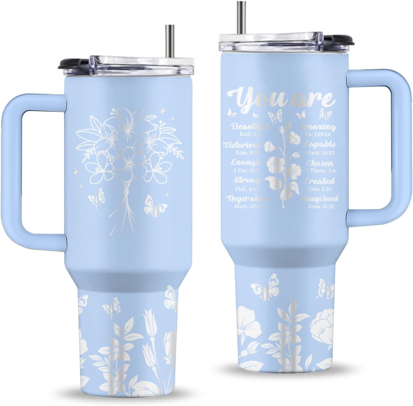 Lemon 40oz Tumbler, with Handle Straw, Insulated Sport Coffee Cup | 40oz Stainless Steel Tumbler, Travel Water Bottle, Thanksgiving Christmas Birthday Gift for Lemon Lover