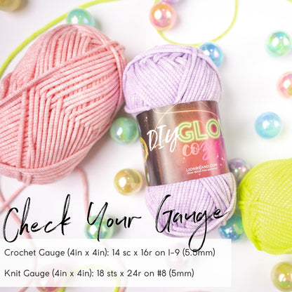 DIY Glow Cozy Glow in the Dark Yarn, Neon Yellow, 1 Pack | Worsted Weight Soft Tube Knit & Crochet Fiber for Halloween Costumes, Décor, Pillows, Trim, Glow in the Dark Bags