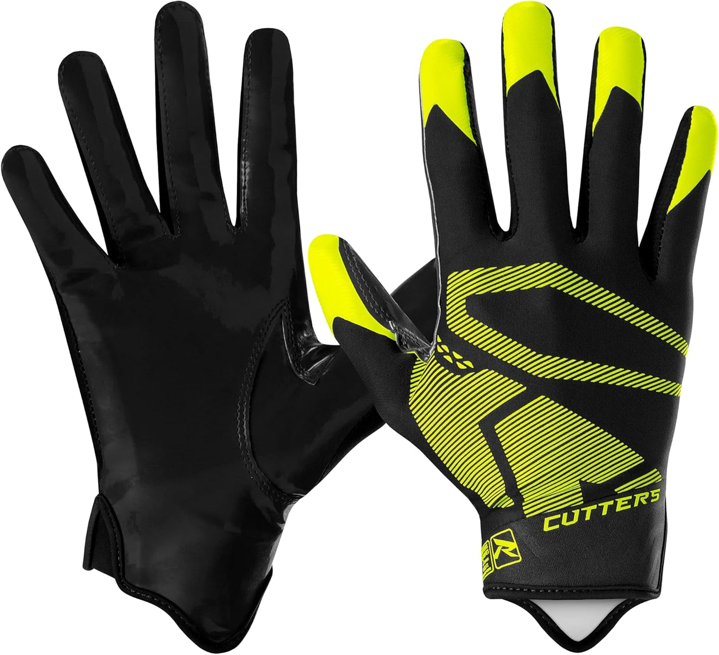 Cutters Football Wide Receiver Gloves. Rev 4.0 Ultra Grip No Slip. Youth and Adult Sizes (1 Pair).