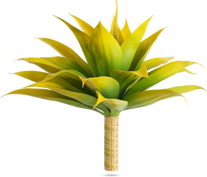 Artificial Agave Fake Plants, Yellow Fake Succuents Plant for Room Decor, Unpotted Faux Agave Plant for Outdoor/Indoor Fall Decor, 22 inches, Set of 1