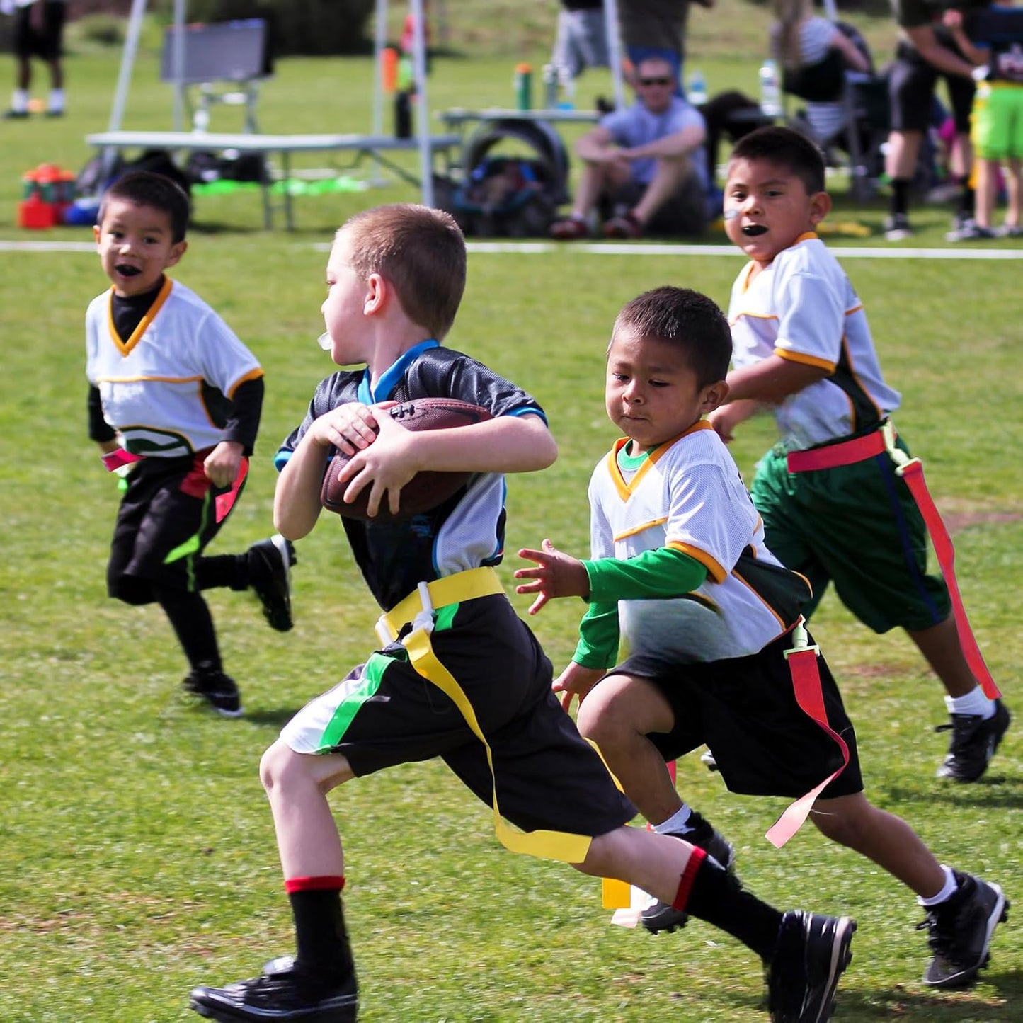 2/12/24/36 Player Flag Football Belt, Adjustable Football Belts and Flags for Kids Youth Adult Sport Team Training