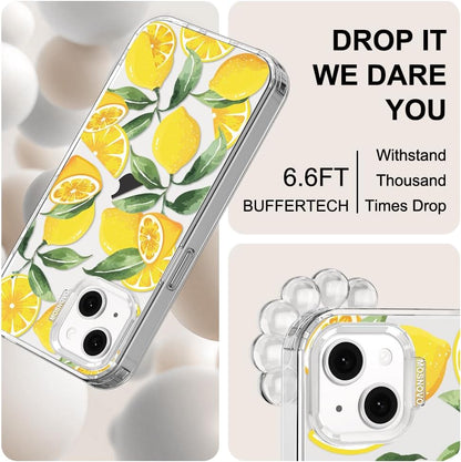 Case for iPhone 13 Pro Max, [Buffertech 6.6ft Military-Grade Drop Protection] [Anti Peel Off Tech] Clear TPU Bumper Phone Case Cover Design - Lemon - Colors B