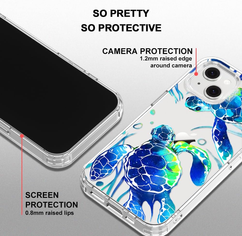 Case for iPhone 13 Pro Max, [Buffertech 6.6ft Military-Grade Drop Protection] [Anti Peel Off Tech] Clear TPU Bumper Phone Case Cover Design - Lemon - Colors B