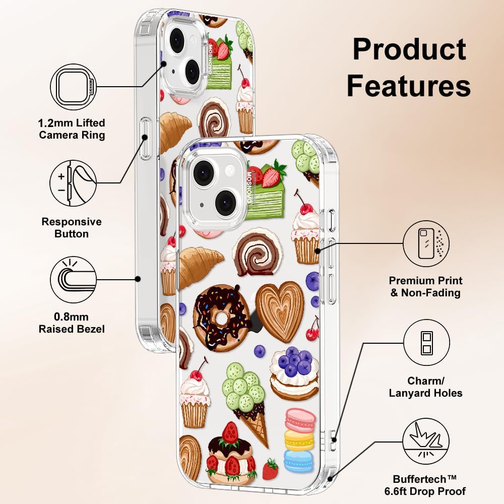 Case for iPhone 13 Pro Max, [Buffertech 6.6ft Military-Grade Drop Protection] [Anti Peel Off Tech] Clear TPU Bumper Phone Case Cover Design - Lemon - Colors B