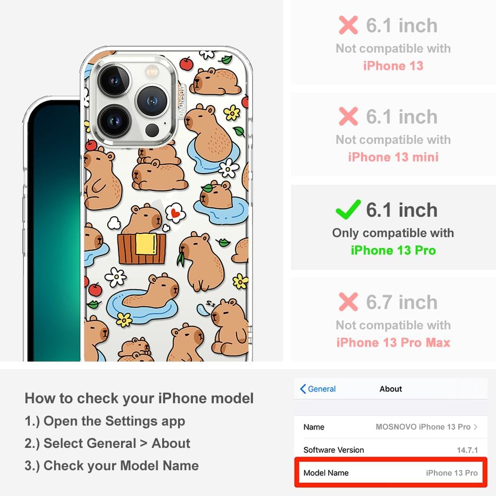 Case for iPhone 13 Pro Max, [Buffertech 6.6ft Military-Grade Drop Protection] [Anti Peel Off Tech] Clear TPU Bumper Phone Case Cover Design - Lemon - Colors B