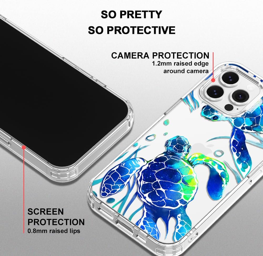 Case for iPhone 13 Pro Max, [Buffertech 6.6ft Military-Grade Drop Protection] [Anti Peel Off Tech] Clear TPU Bumper Phone Case Cover Design - Lemon - Colors B
