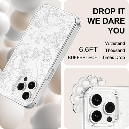 Case for iPhone 13 Pro Max, [Buffertech 6.6ft Military-Grade Drop Protection] [Anti Peel Off Tech] Clear TPU Bumper Phone Case Cover Design - Lemon - Colors B