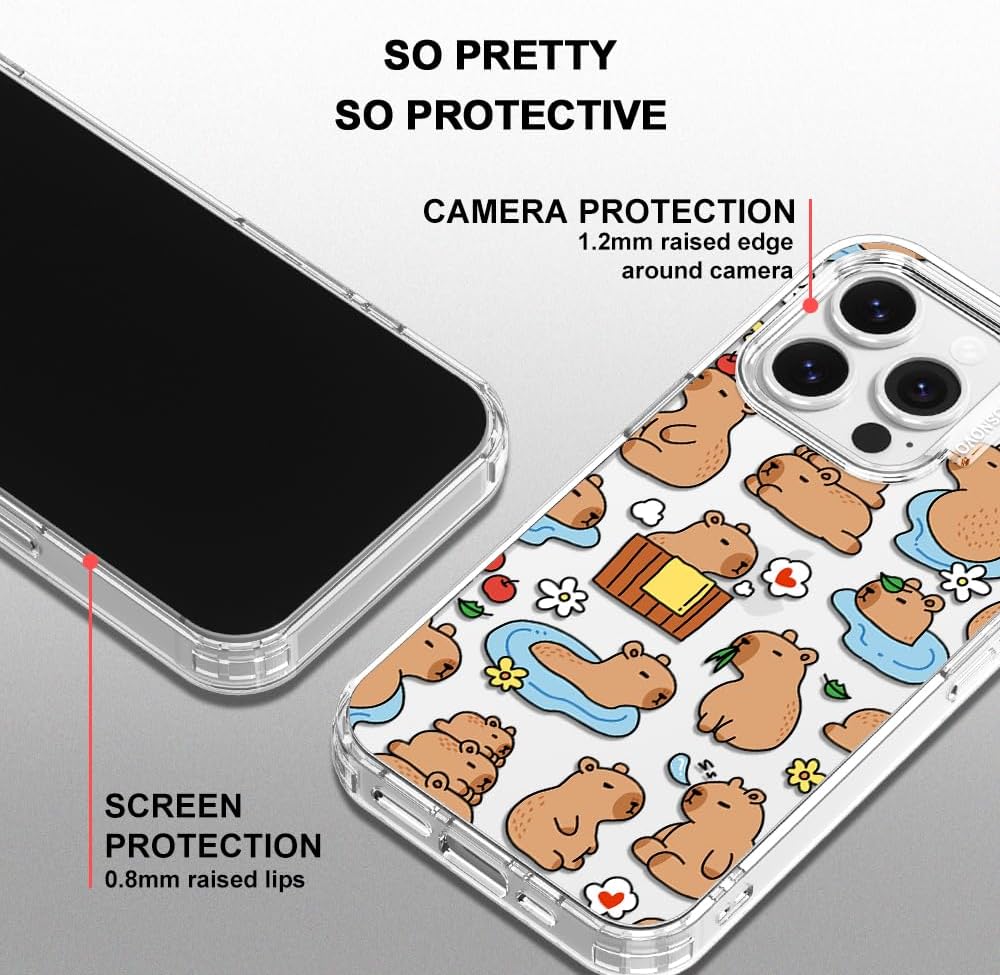 Case for iPhone 13 Pro Max, [Buffertech 6.6ft Military-Grade Drop Protection] [Anti Peel Off Tech] Clear TPU Bumper Phone Case Cover Design - Lemon - Colors B