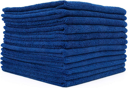 All-Purpose Microfiber Terry Cleaning Towels - Commercial Grade, Highly Absorbent, Lint-Free, Streak-Free, Kitchens, Bathrooms, Offices, 300gsm, 12in x 12in, Yellow (12-Pack)