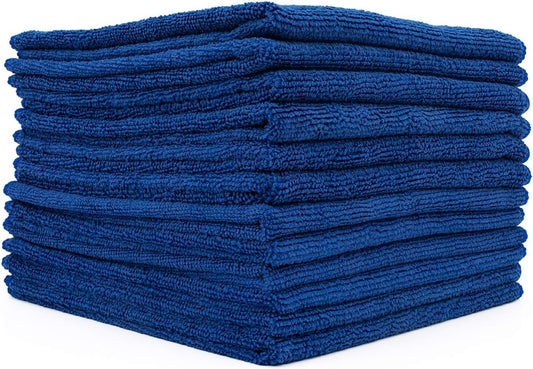 All-Purpose Microfiber Terry Cleaning Towels - Commercial Grade, Highly Absorbent, Lint-Free, Streak-Free, Kitchens, Bathrooms, Offices, 300gsm, 12in x 12in, Yellow (12-Pack)