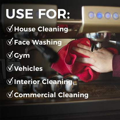 All-Purpose Microfiber Terry Cleaning Towels - Commercial Grade, Highly Absorbent, Lint-Free, Streak-Free, Kitchens, Bathrooms, Offices, 300gsm, 12in x 12in, Yellow (12-Pack)