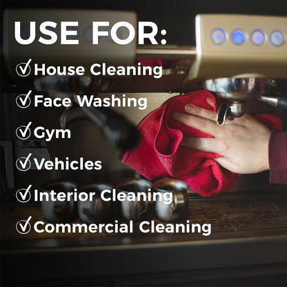 All-Purpose Microfiber Terry Cleaning Towels - Commercial Grade, Highly Absorbent, Lint-Free, Streak-Free, Kitchens, Bathrooms, Offices, 300gsm, 12in x 12in, Yellow (12-Pack)
